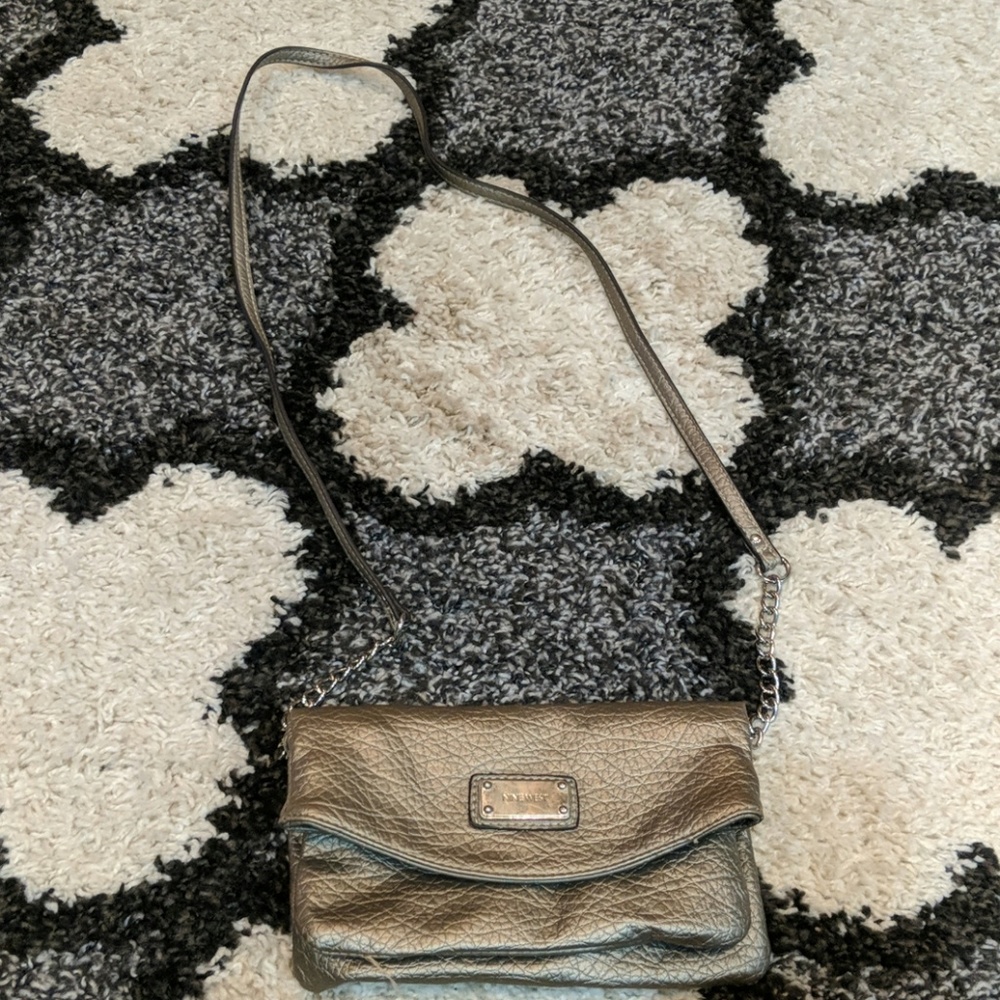 Nine West Faux Leather Silver Purse